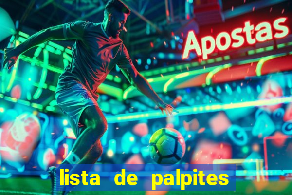 lista de palpites jogos de hoje