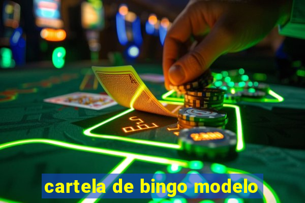 cartela de bingo modelo