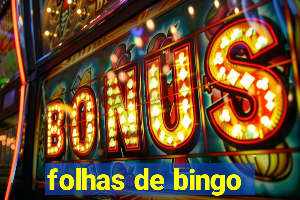 folhas de bingo