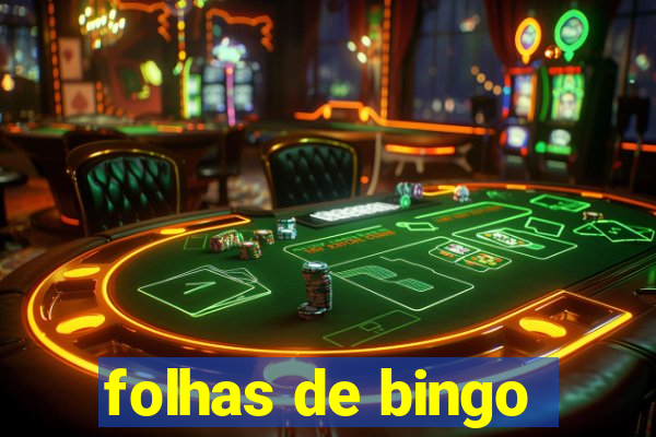 folhas de bingo