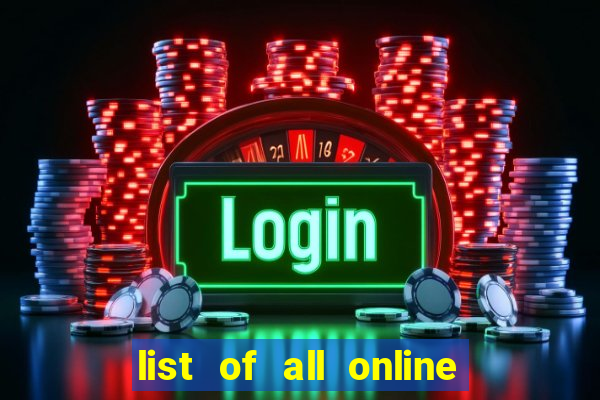 list of all online bingo sites