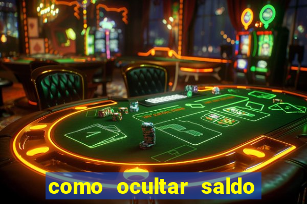 como ocultar saldo na betfair