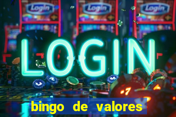 bingo de valores para imprimir