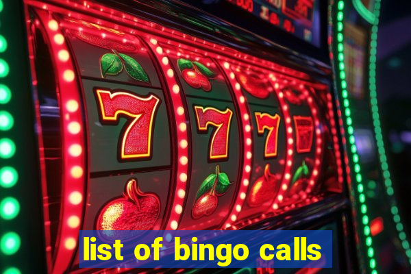 list of bingo calls