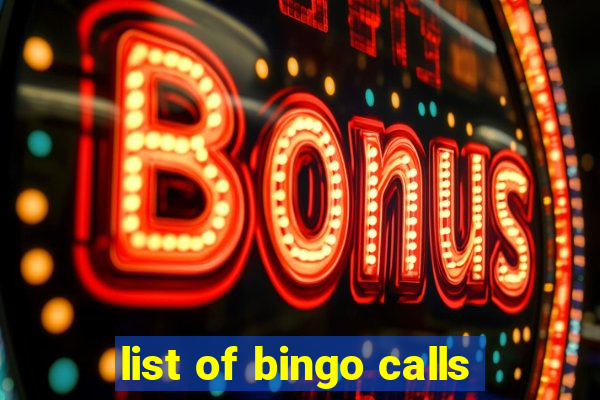 list of bingo calls