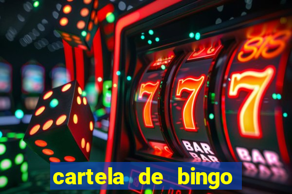 cartela de bingo com letras