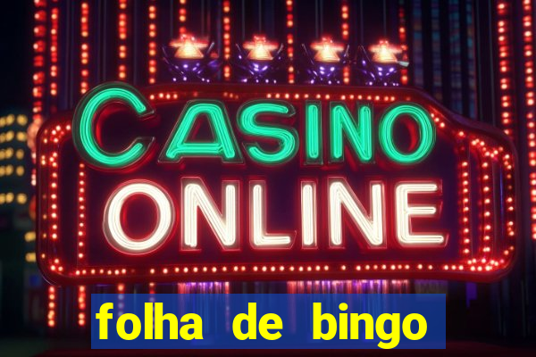 folha de bingo para imprimir