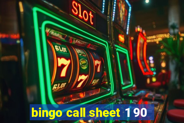 bingo call sheet 1 90