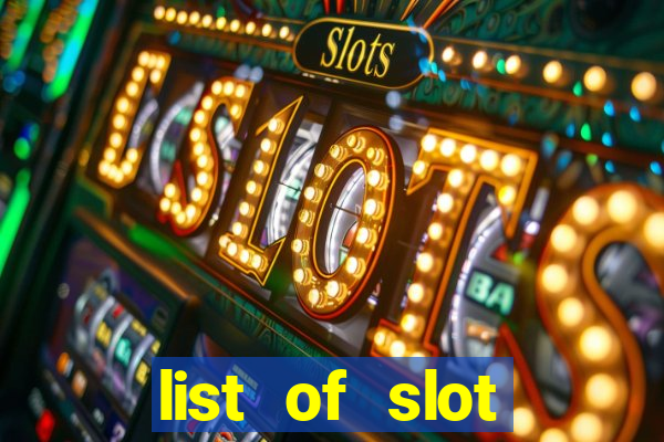 list of slot machines at jake's 58