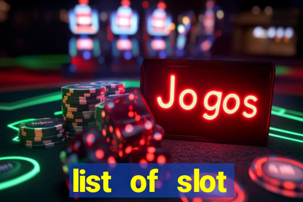 list of slot machines at jake's 58