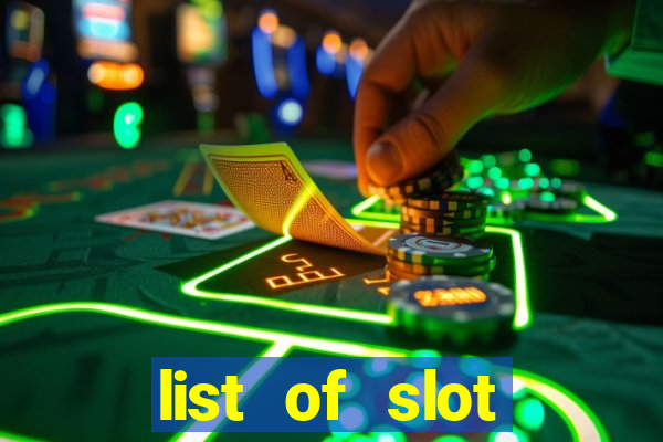 list of slot machines at jake's 58