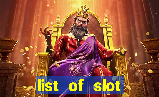 list of slot machines at jake's 58