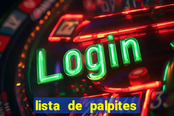 lista de palpites jogos de hoje