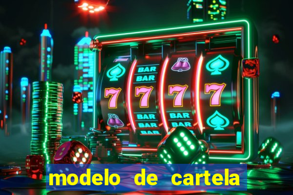 modelo de cartela de bingo em branco