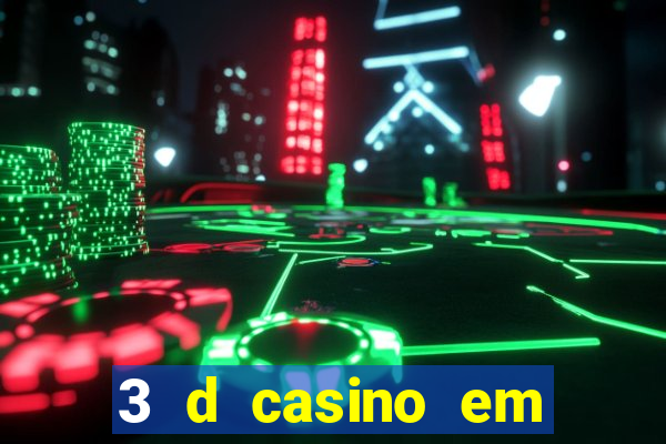 3 d casino em movimento com baralho