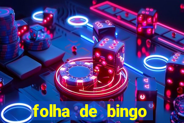 folha de bingo para imprimir